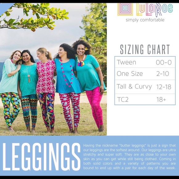 LuLaRoe TC2 Adult 18+ Holiday Leggings Santa Blue - Picture 8 of 8
